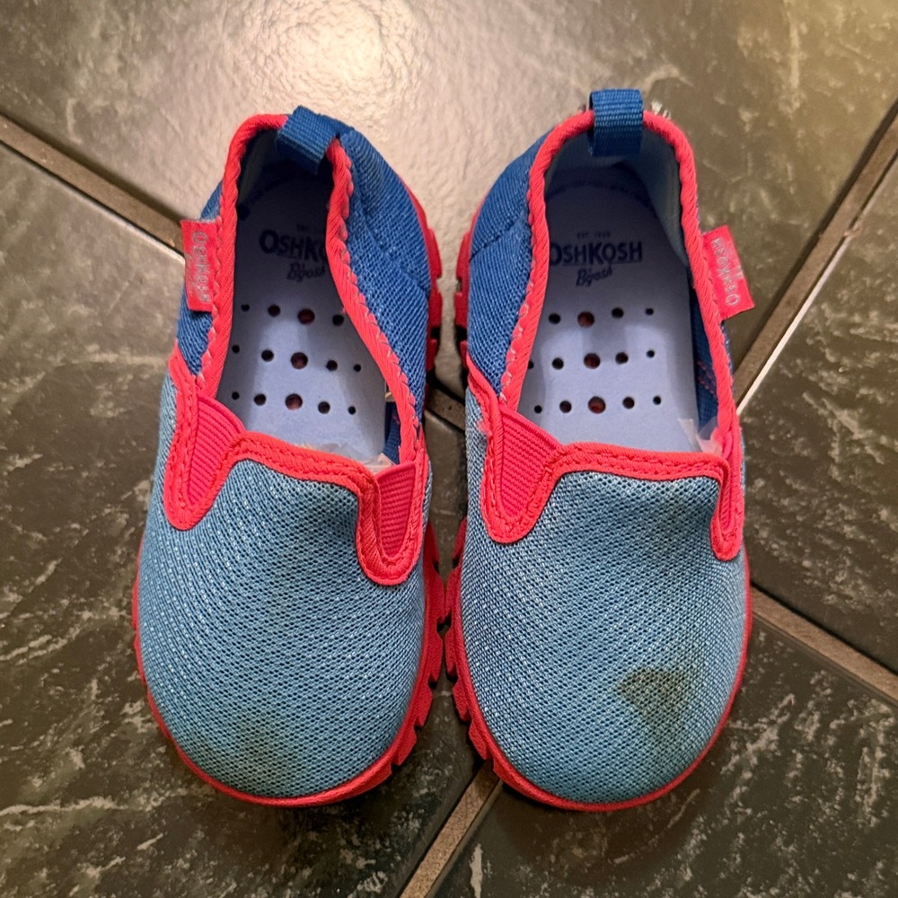 OshKosh B'gosh Blue and Pink Kids Slip-On Sneakers